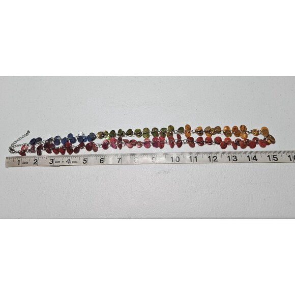 Rainbow Disc Chain Necklace Statement Pride Boho Fashion Jewelry Women - Picture 7 of 8